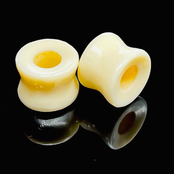 Pair of Handcrafted Double Flare Organic Bone Tunnel Plug Ear Piercing Jewelry Size 8g (3mm) to 40mm Custom Wholesale Also Available