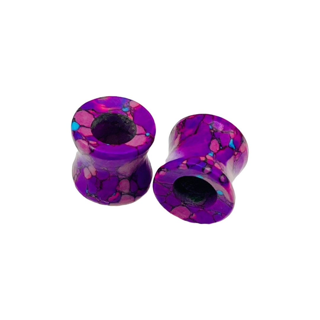 Pruple Turquoise Crystal Handmade Naga Body Piercing Jewelry Plug