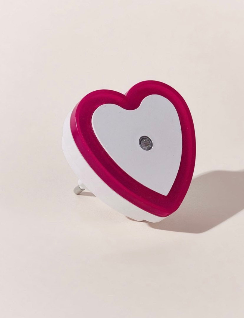Heart shaped night light neon pink Etsy