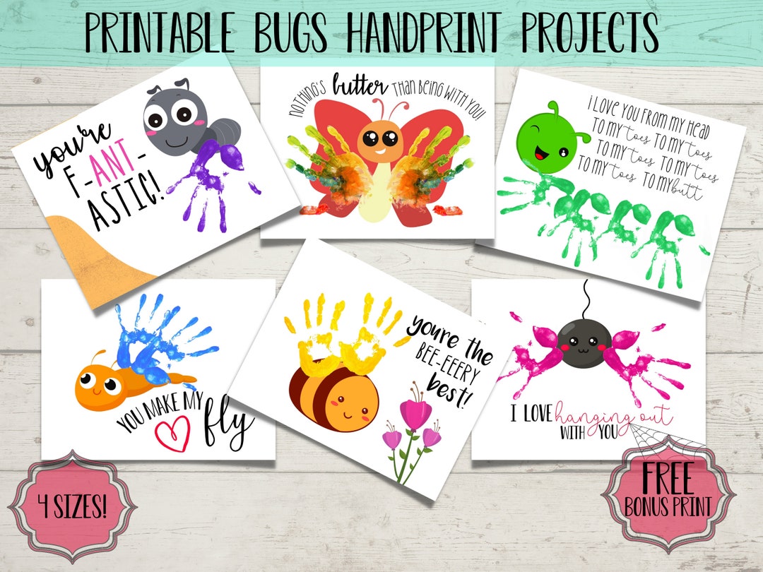 Toddler Insects Art Project Handprint Footprint Craft Bundle