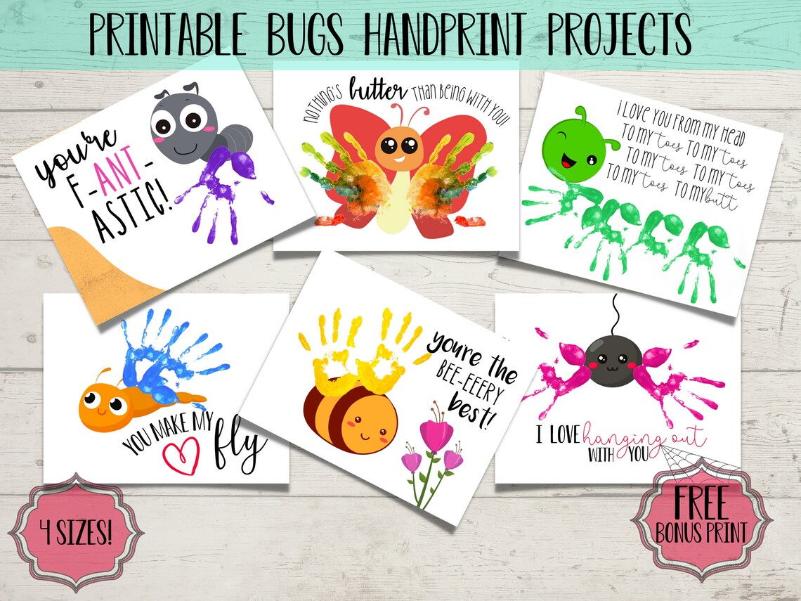 Toddler Insects Art Project Handprint Footprint Craft Bundle Etsy