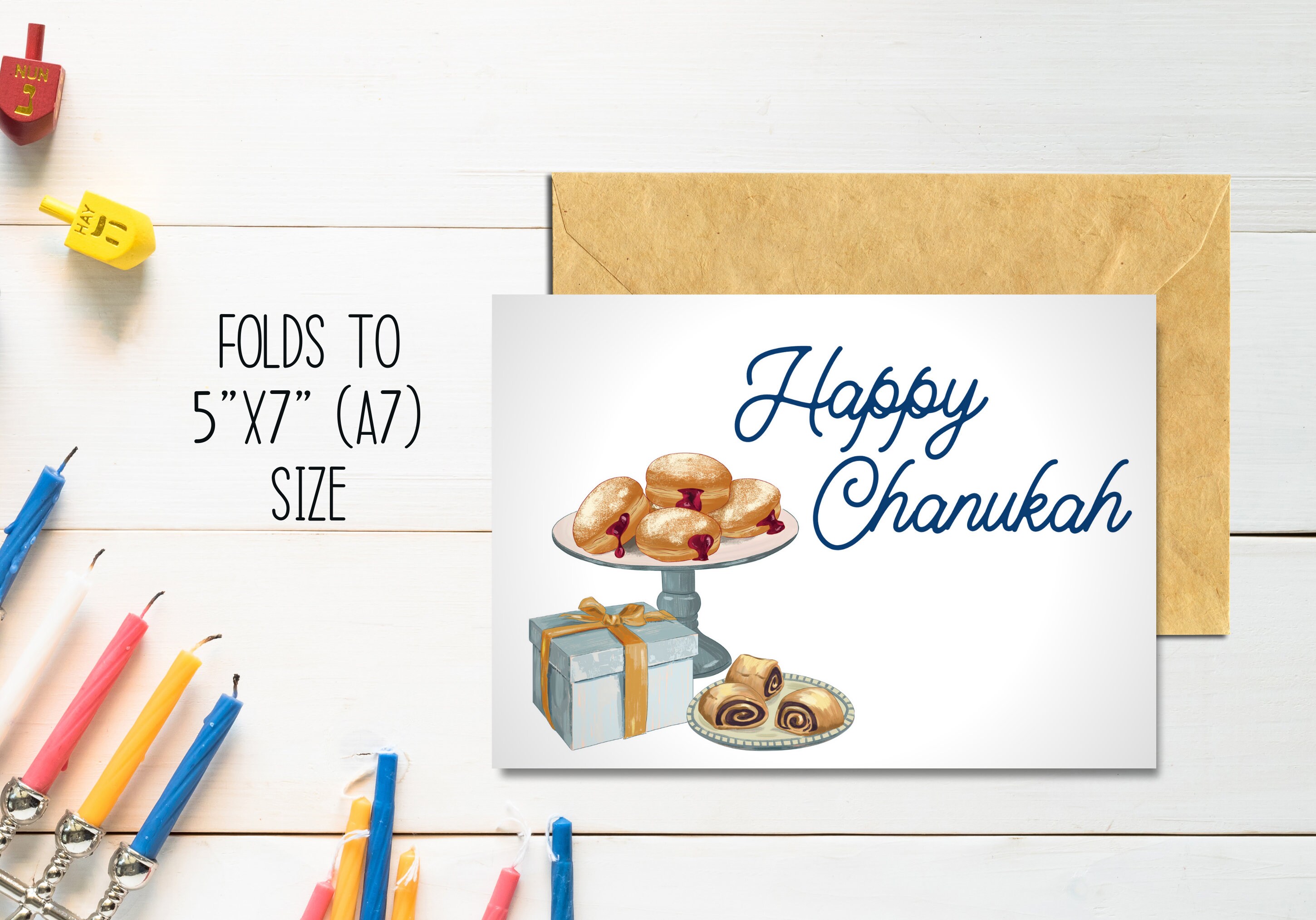 Printable Happy Chanukah Card, INSTANT DOWNLOAD, Printable Hanukkah ...