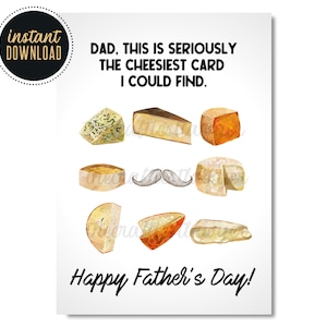 Printable Fathers Day Card, This is the Cheesiest Card I Could Find Father's Day Greeting Card, Cheesy Funny Greeting Card, Cheese Card