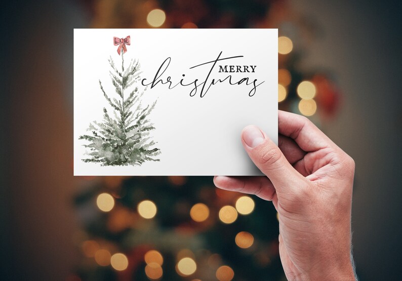 Watercolor Printable Christmas Card, INSTANT DOWNLOAD, Printable ...