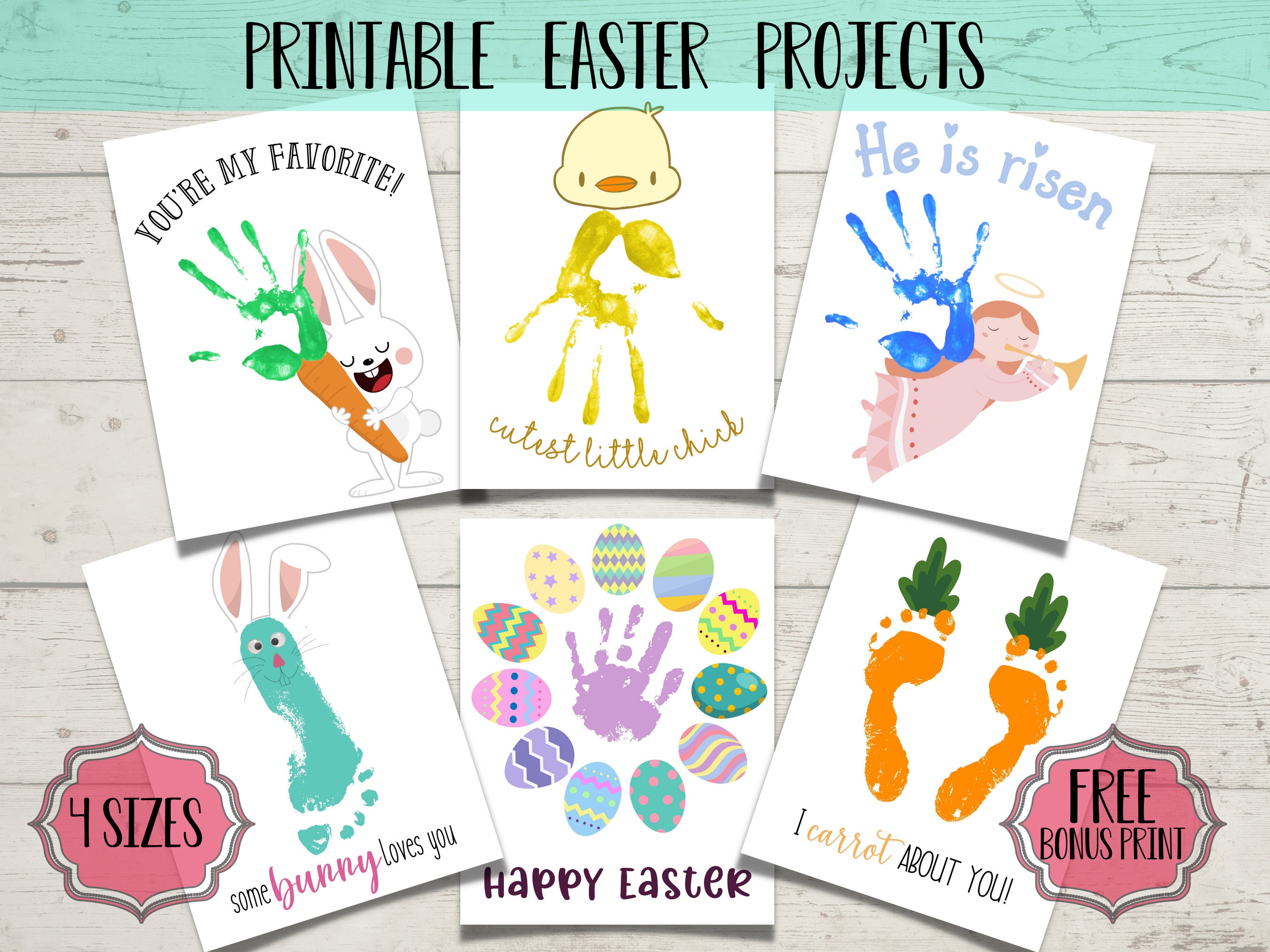 Toddler Easter Art Project Hand Print Footprint Craft Bundle