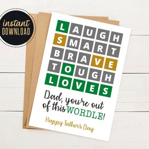 Fora deste cartão de dia dos pais engraçado Wordle, cartão de dia dos pais Wordle para impressão, cartão postal de dia dos pais 5x7, cartão Wordle para o pai, cartão de criança
