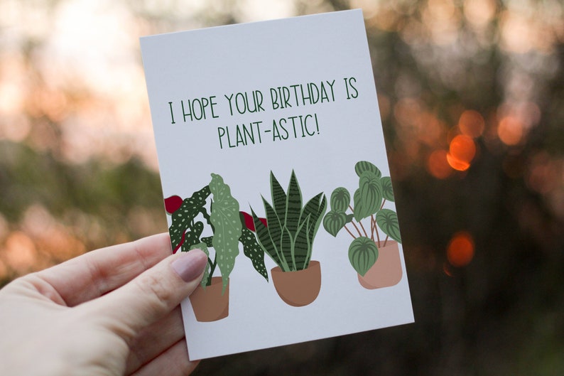 Printable Funny Birthday Card, Plant Lover Birthday Postcard, Printable