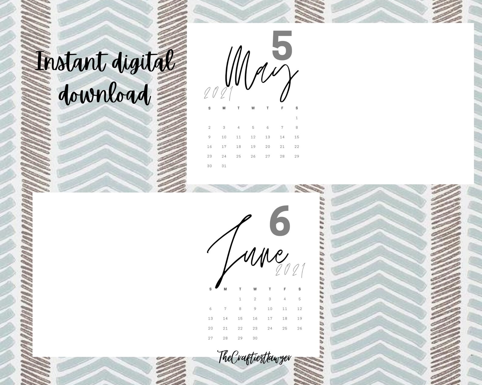 Printable 2021 Calendar Template 8.5x14 Legal Size Black & | Etsy
