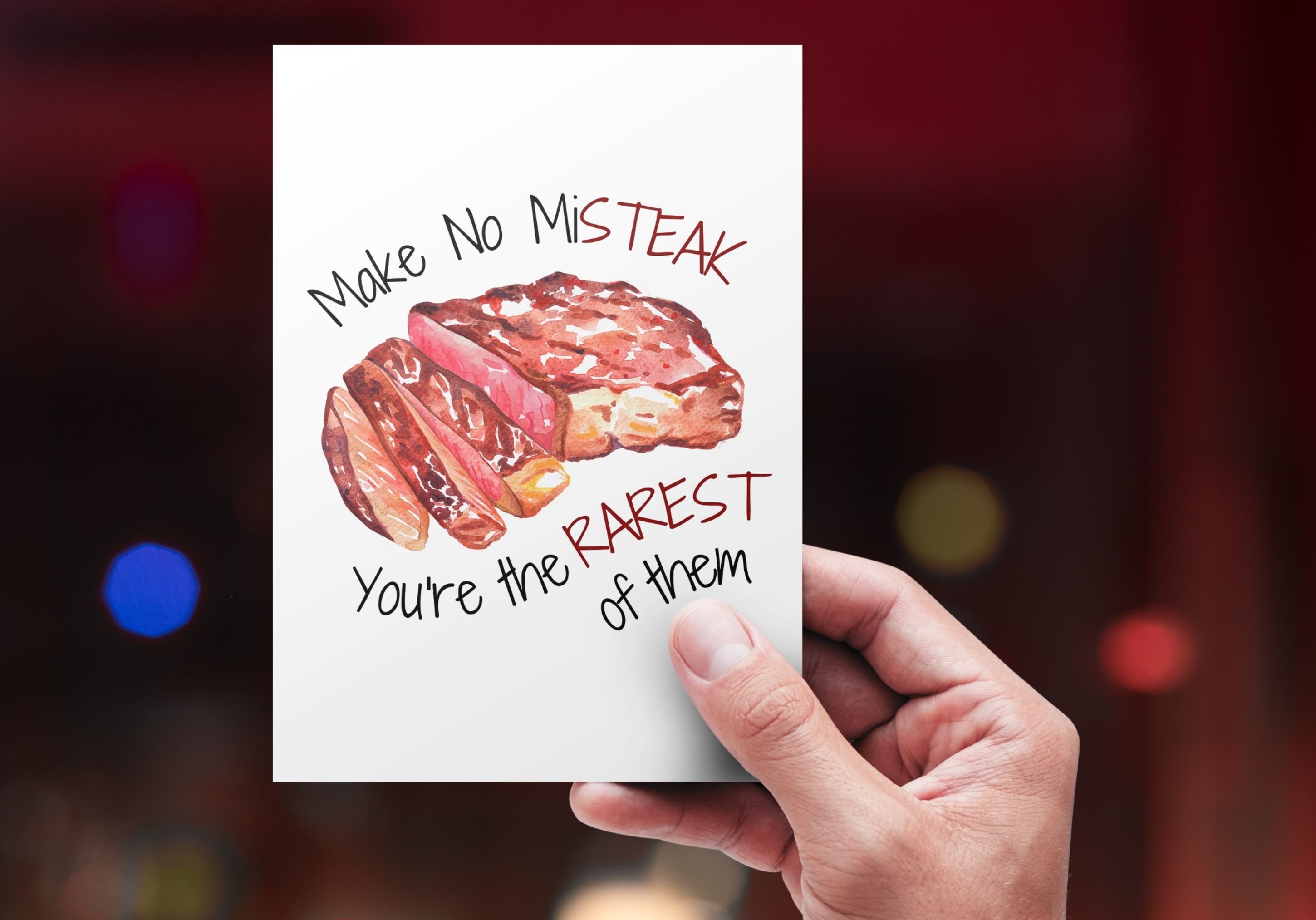 Printable Father's Day Card, Rarest of Them All Funny Greeting Card, Rare  Steak Birthday Card, Printable Steak Card, Steak Card for Dad - Etsy
