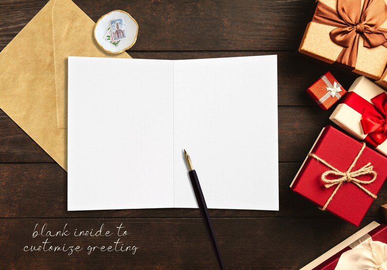 Watercolor Printable Christmas Card, INSTANT DOWNLOAD, Printable ...