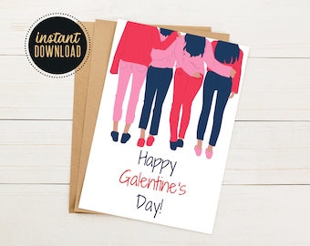 Tarjeta imprimible del día de Galentine, tarjeta divertida del día de San Valentín, tarjeta imprimible del día de Galentine, tarjeta para amigo, tarjeta Bestie para el día de Galentine