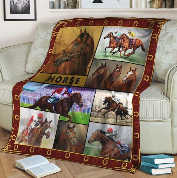 Horse Racing All Season Blanket Fleece Blanket Special Gift Etsy