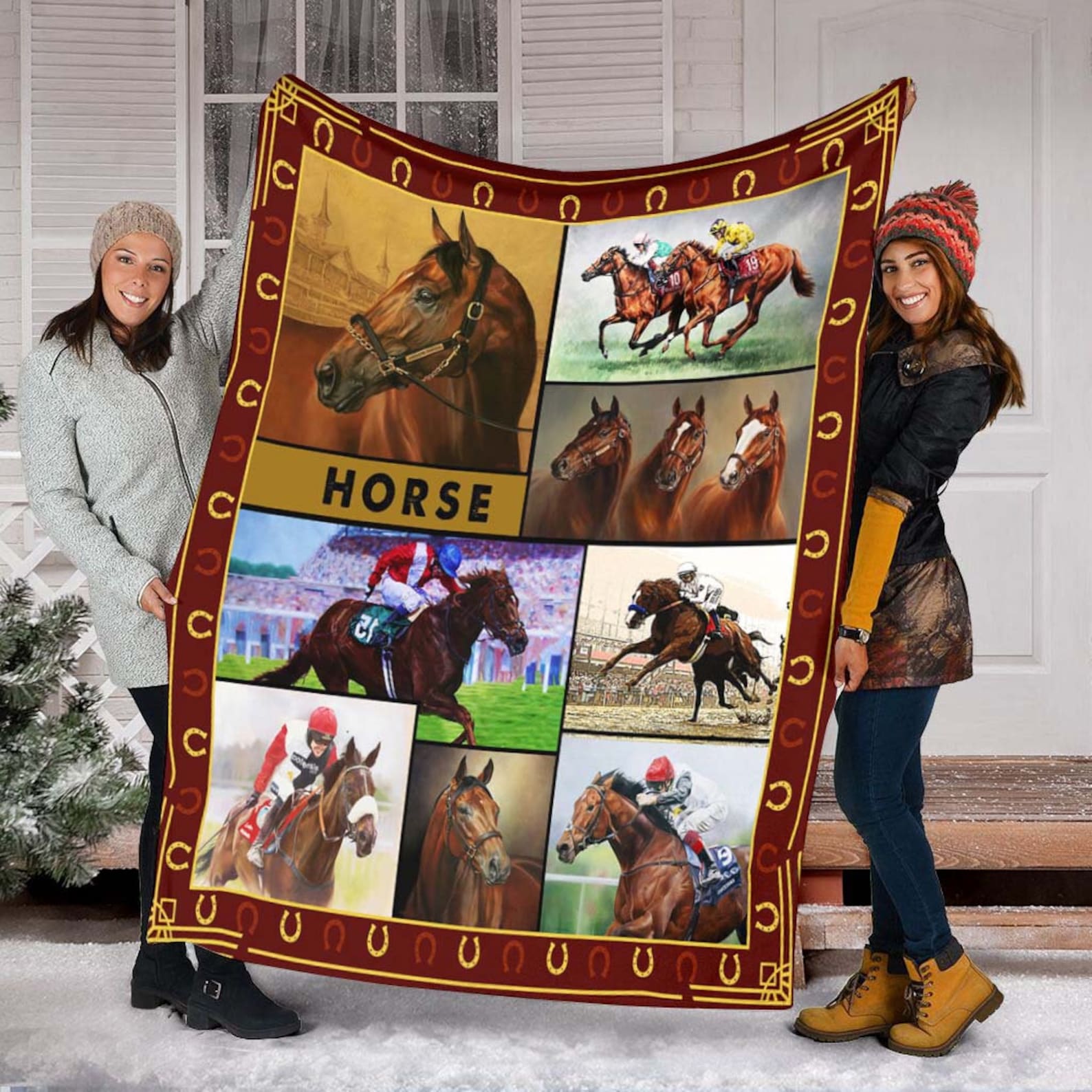 Horse Racing All Season Blanket Fleece Blanket Special Gift Etsy