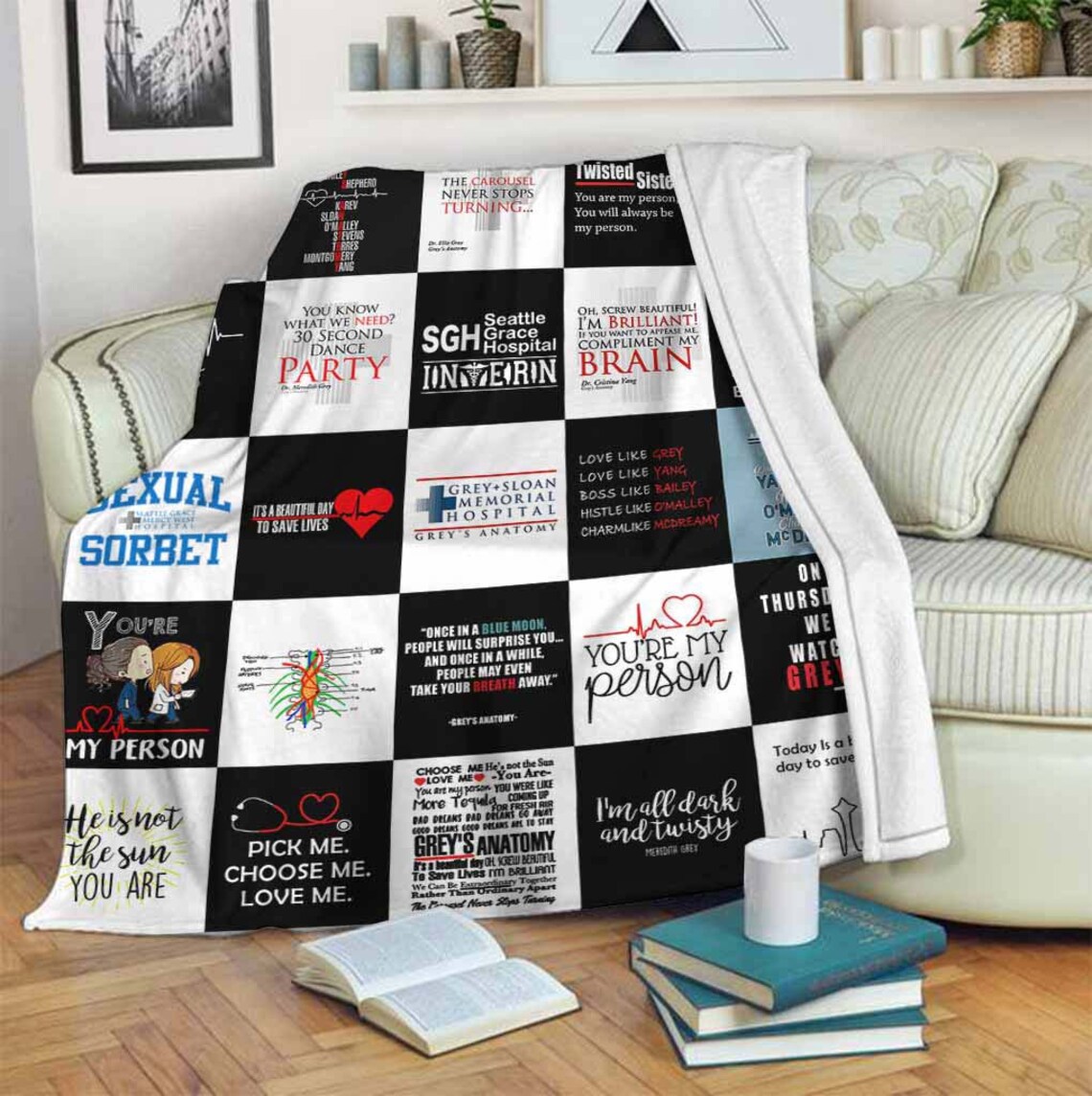 Grey S Anatomy Blanket Special Gift Aniversary Gift Gift Etsy