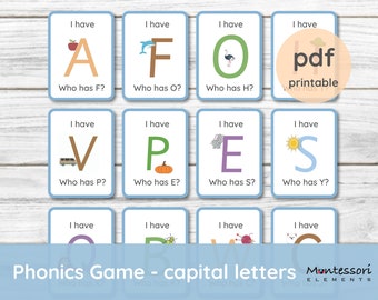 PHONICS GAME - Montessori language materials, Letter sounds, Phonics, Montessori homeschool, Alphabets recognition, Montessori Phonics