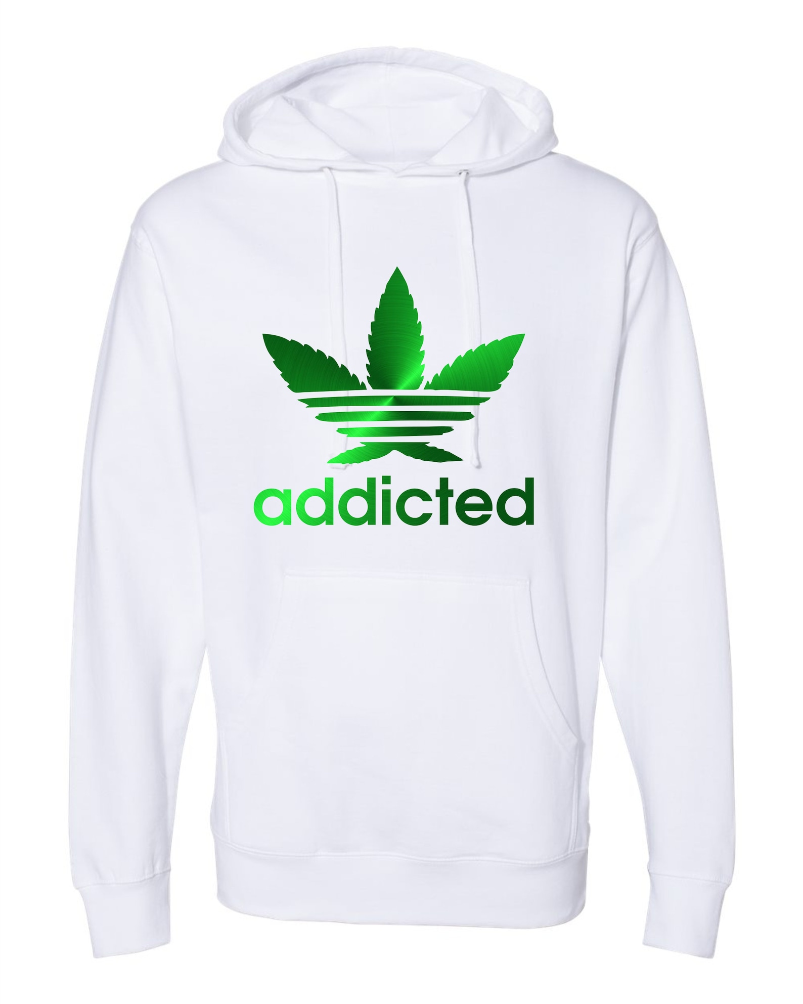 Cannabis Adidas Parody Unisex Hoodie, Addicted, Weed Leaf, Marijuana