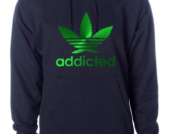 Cannabis Adidas Parody Unisex sudadera con capucha adicta - Etsy España