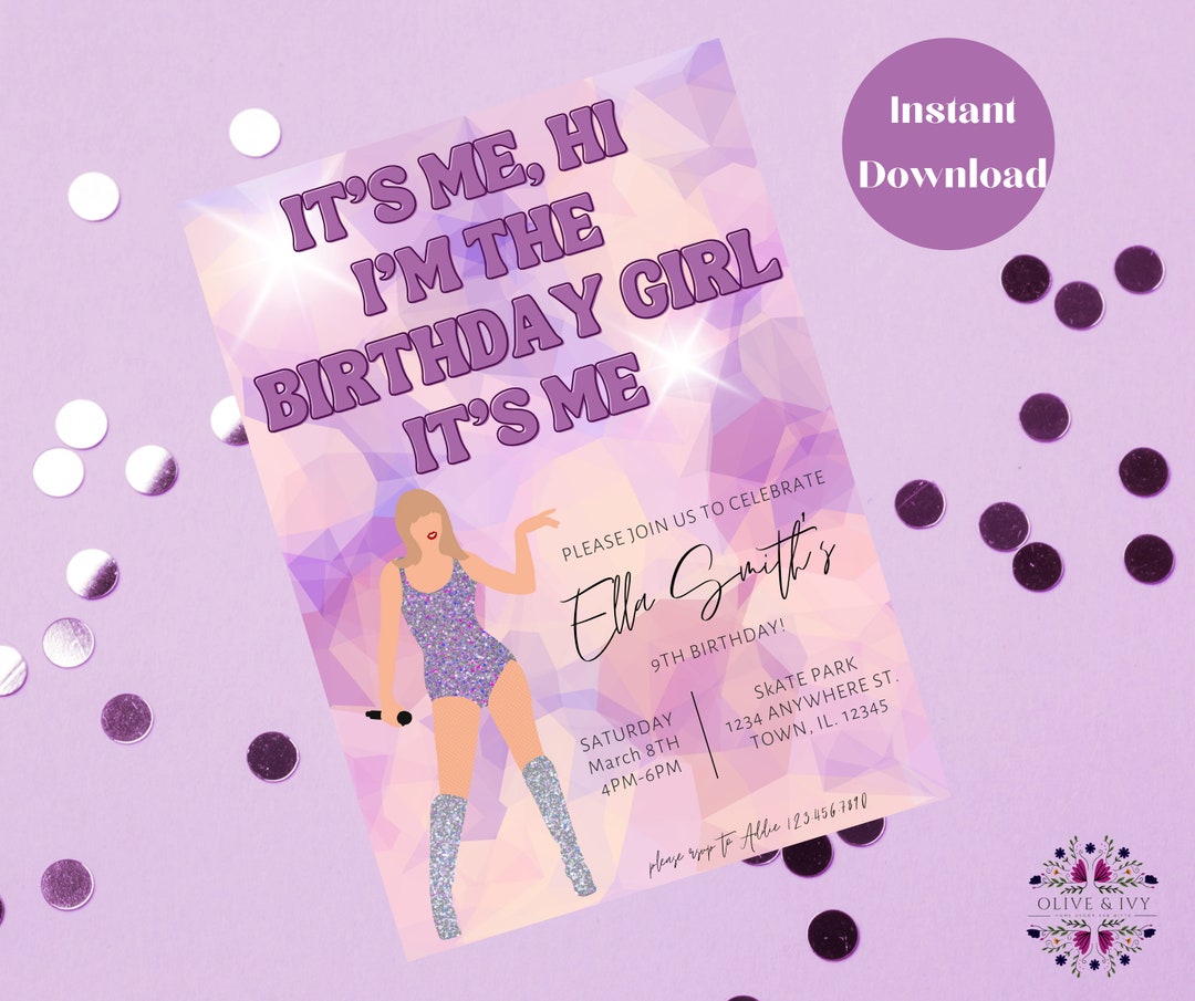 Printable Taylor Swift Birthday Party Invitation Eras Tour Birthday ...