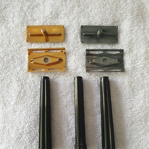 Vintage Gillette Bakelite Handle Three Piece Double Edge Safety Razors