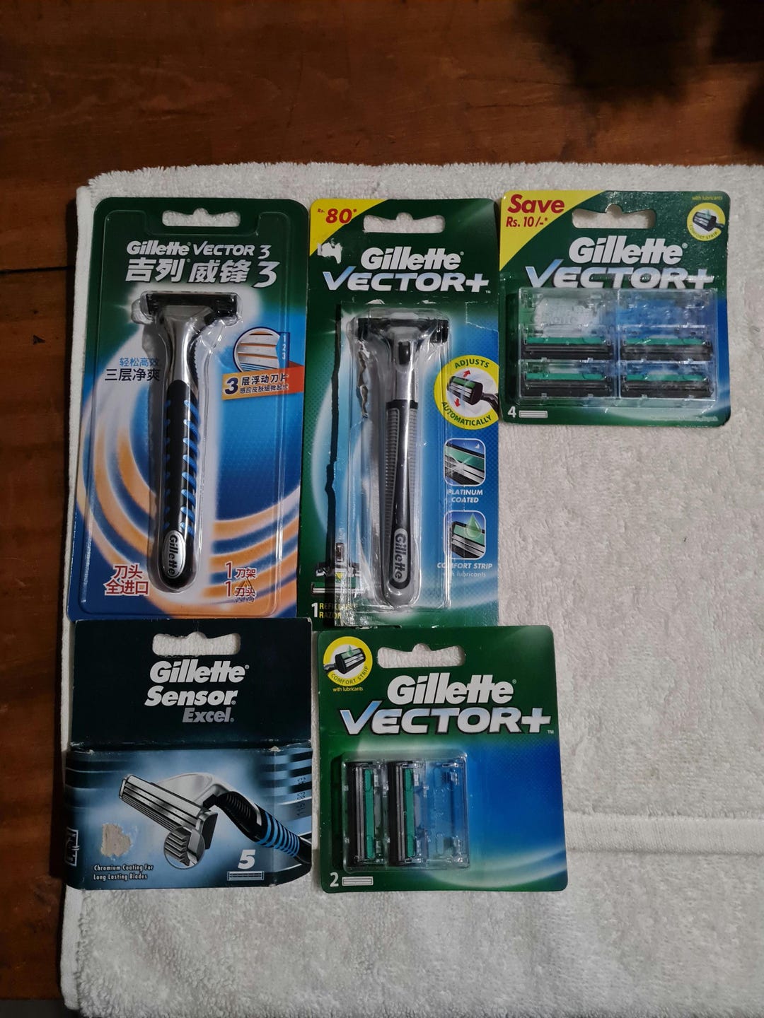 Gillette Sensor Excel Vector Plus/vector3 Razor Two Blades Six and ...
