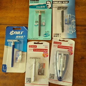 Very High Quality Gillette Blue, Rimei, YingJili and Baili Three Piece Safety Razor