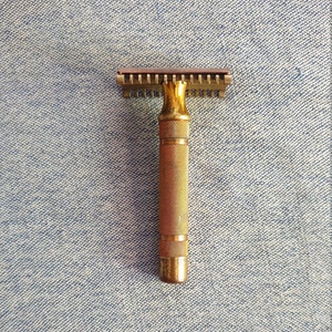 Vintage 1930's Gillette Deluxe Gold Plated Three Piece Safety Razor