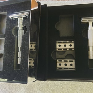 Rasoir de sûreté réglable Rockwell modèle T 2 et rasoir de sûreté Rockwell 6S avec boîtes