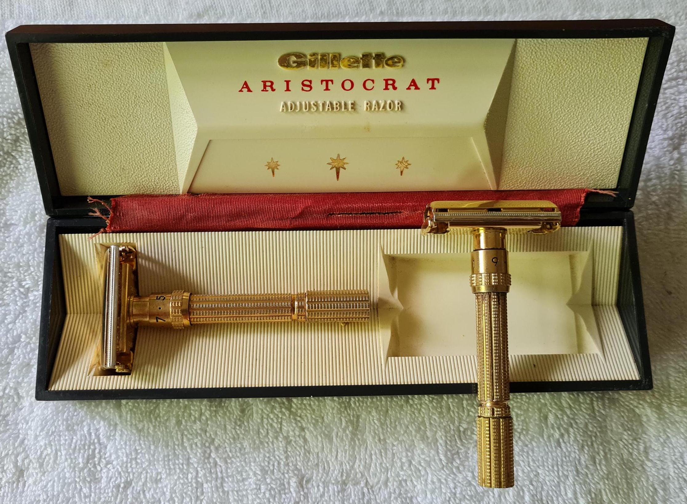 1965 (K-4) Gillette Aristocrat, Gold Plated in Case, Mint 1965 (K-4) Gillette Aristocrat, Gold Plated in Case, Mint