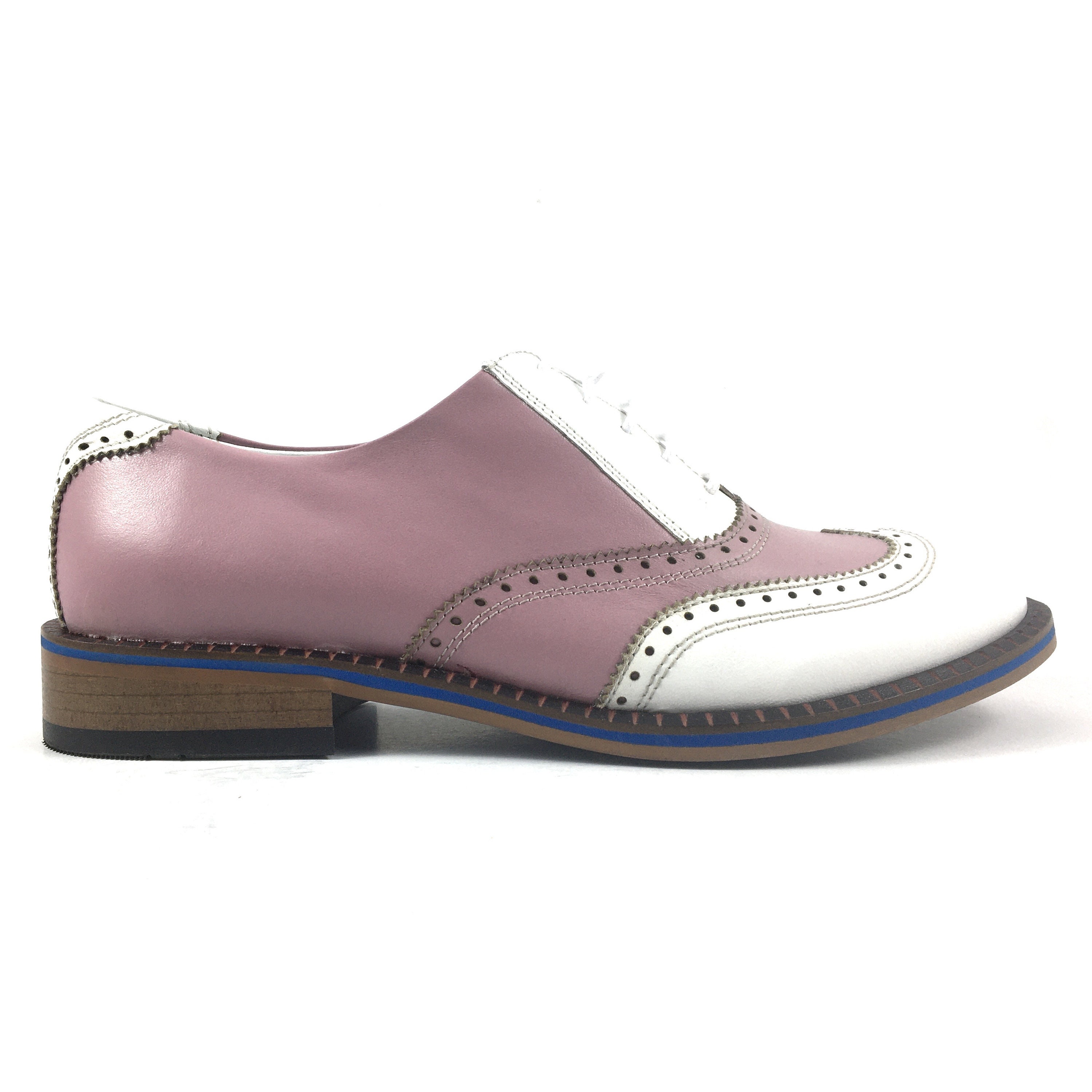 Pink and white oxford shoes sale