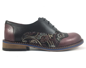 Oxford Shoes Women, Fancy burgundy