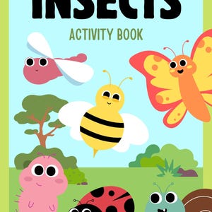 Insectenactiviteitenboek voor kinderen Afdrukbare kleurplaten met insectenthema Overtrek- en leerpagina's Werkbladen kleuterschool | Direct naar beneden