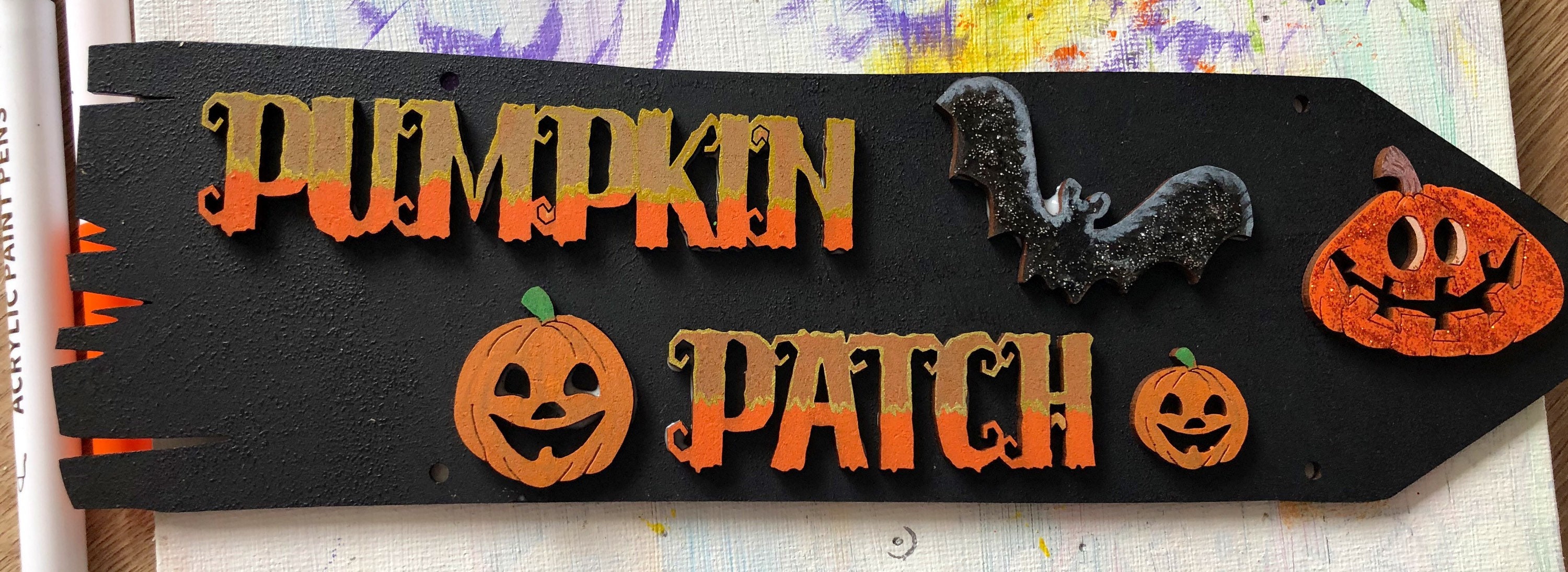 Halloween hanging direction sign Etsy