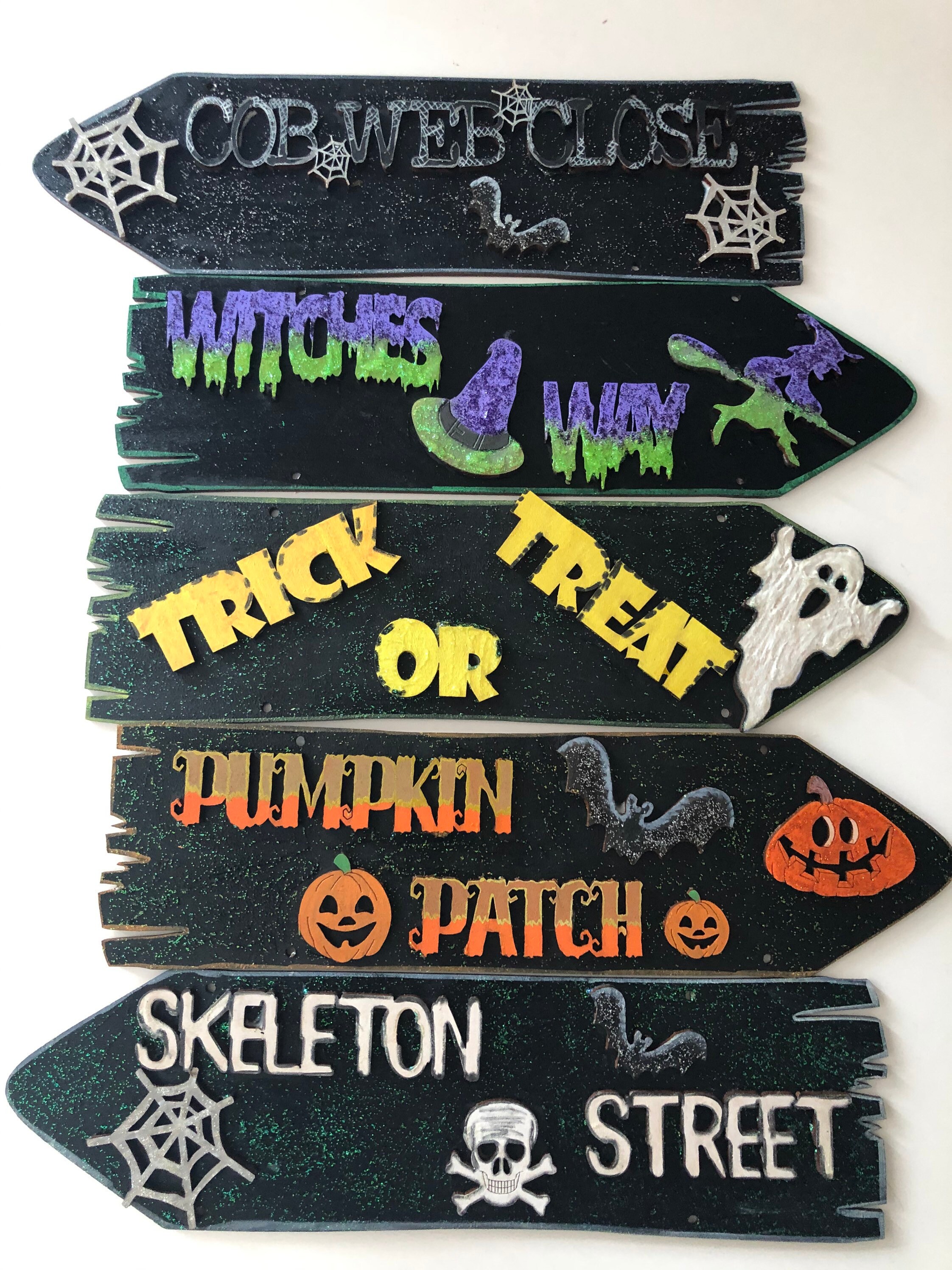 Halloween hanging direction sign Etsy