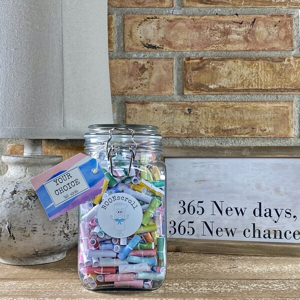 365 CUSTOM Jar / Personalize / Inspiration / Quote / Motivation / Affirmations / For him / Gift / Love / Birthday / 365 Jar / For her