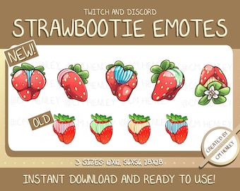 Updated Strawbootie Emotes (Twitch & Discord, Digital Download)