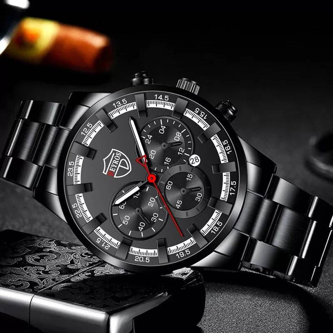 Deyros Men's Sport Watch Luxury Gold Watch Quartz Watch Etsy