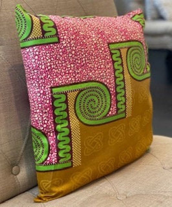 African Decorative Throw pillow Pink 1 Etsy