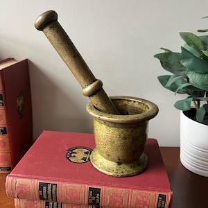 Vintage Heavy Brass Mortar and Pestle - 9&quot; Pestle