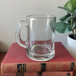 Vintage Simple Glass Beer Stein with Handle | 5x5 Inches