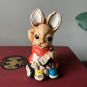 Vintage Woodlander Cobbler Stoneware Bunny | Made in England | 4” Figurine