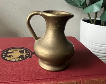 Vintage Mini Gold Colored Vase with Handle - 3"