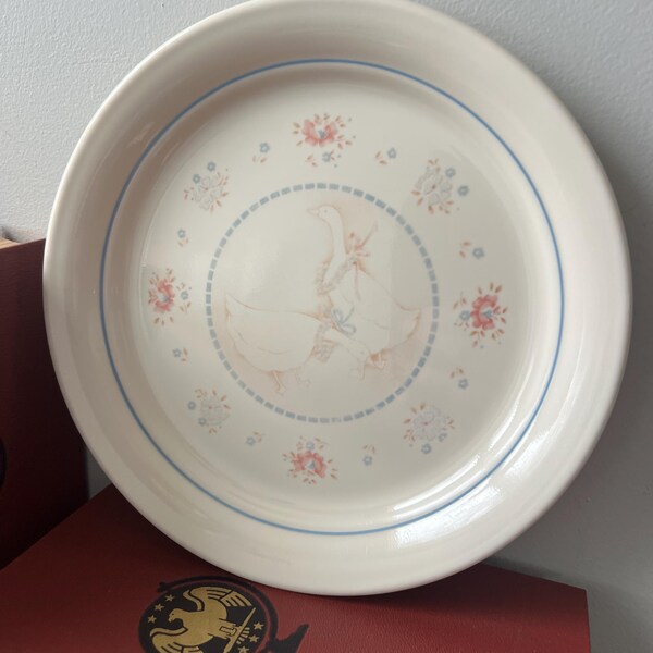 Plato de ganso Corelle de Corning Ware vintage / Paseo campestre