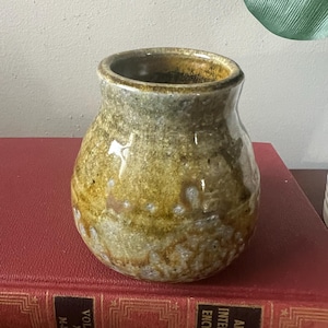 Vintage Brown & Green Pottery Vase | Unique Coloration from Making Process | Excellent Condition