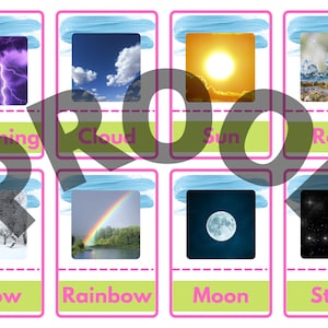 Nature & Weather Vocabulary Cards | Realistic Photo Flashcards | Nature Study | Homeschool | Preschool | Digital Download