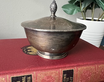 Vintage Silver-Plated Sugar Bowl with Lid