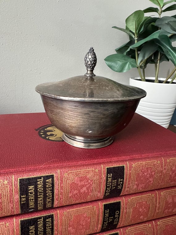 Vintage Silver-Plated Sugar Bowl with Lid