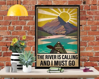 Multicolor 18x18 Visit The River Is Calling And I Must Go Shirts The River Is Calling And I Must Go Shirt Kayaking Canoeing Throw Pillow 