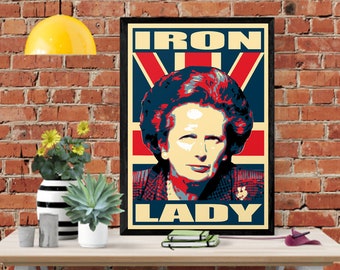 Margaret Thatcher Iron Lady Pop Art Poster