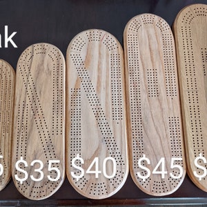 Oak Cribbage Board