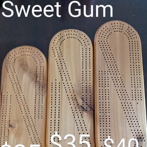 Sweet Gum Cribbage Board